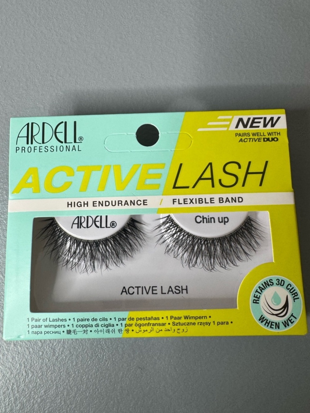 Ardell Active Lash chin up retains 3D curl when wet wispy flexible high enduranc